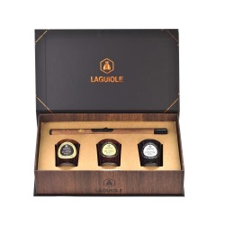 Rinkinys "LAGUIOLE" 3x žvakės, žiebtuvėlis
