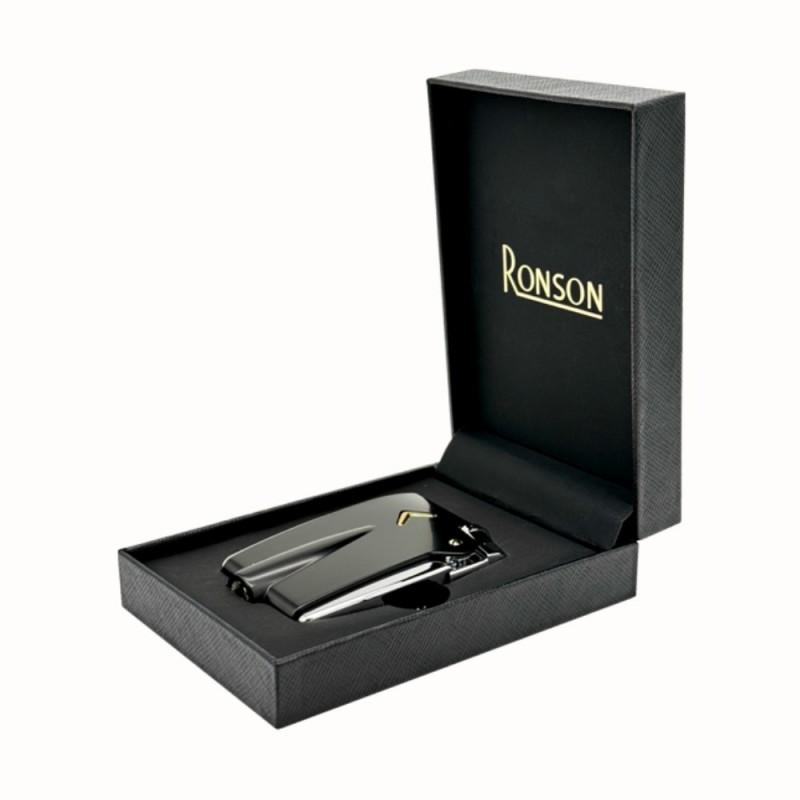 Žiebtuvėlis "RONSON Premier Vareflame", akmenukas, juoda spalva