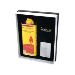 Rinkinys "RONSON", kuras, žiebtuvėlis, chromo spalva