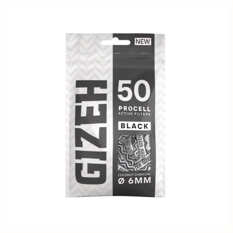 Aktyvintos anglies filtrai "GIZEH ProCell Black" 6mm, 50' mšl.