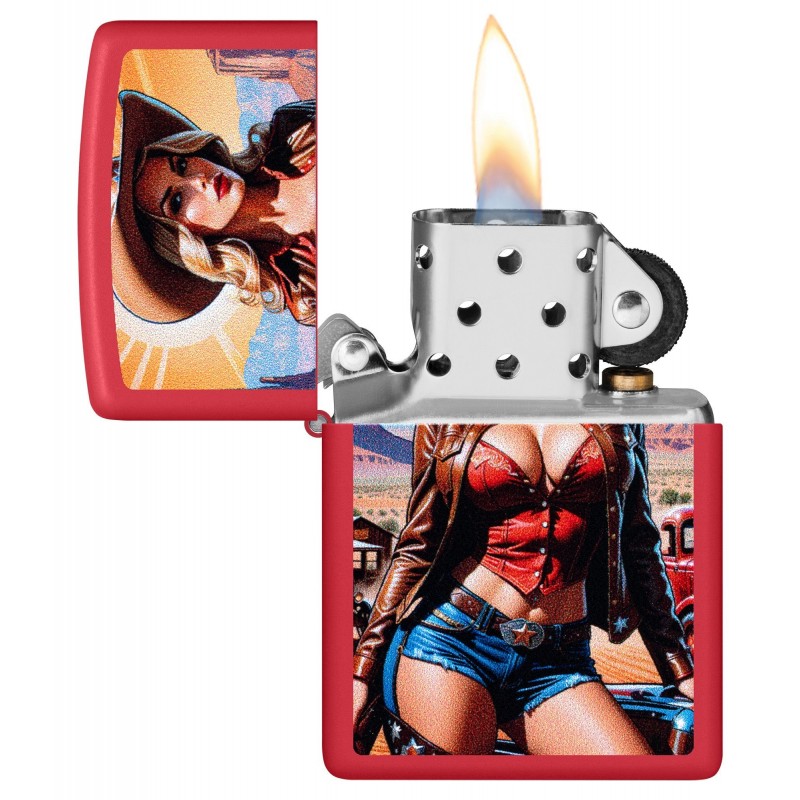 ZIPPO žiebtuvėlis Cowgirl Pinup Design
