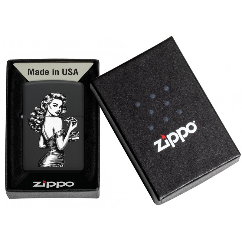 ZIPPO žiebtuvėlis Pinup Pizza Design