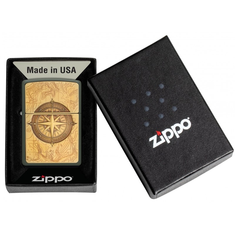 ZIPPO žiebtuvėlis  Compass Map Emblem