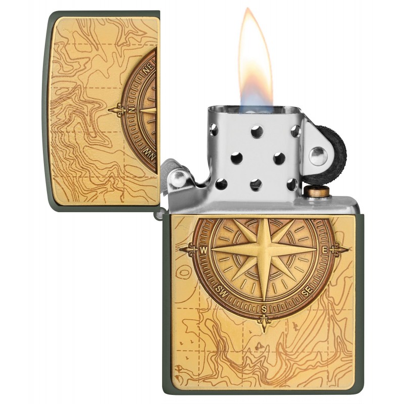 ZIPPO žiebtuvėlis  Compass Map Emblem