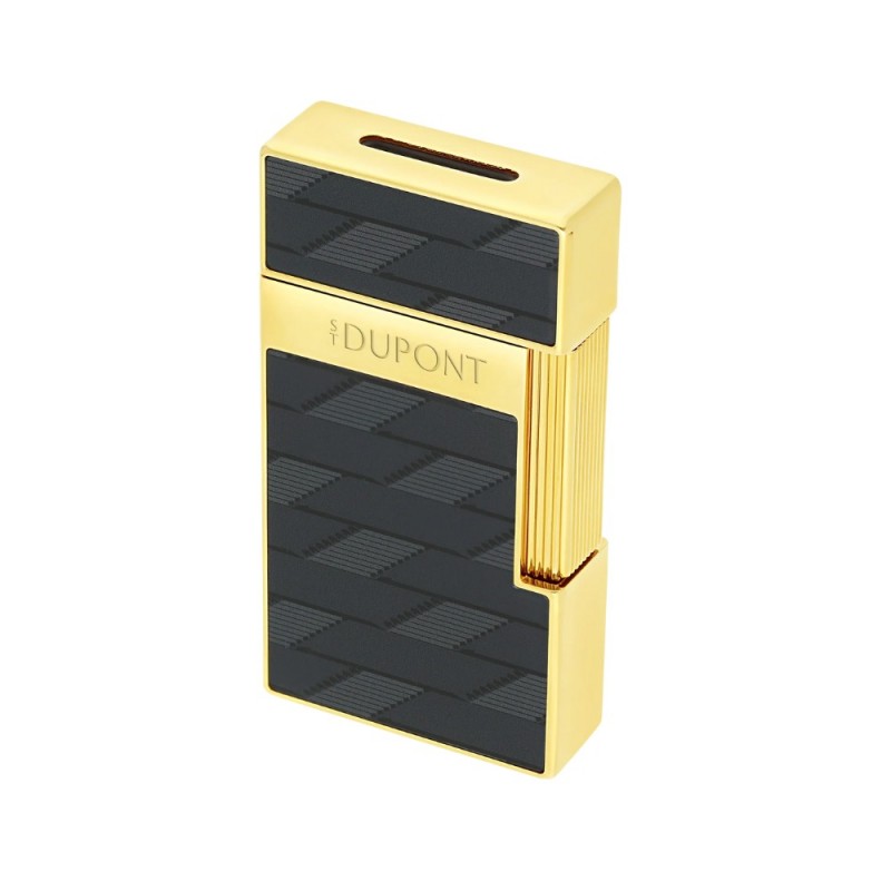 Žiebtuvėlis "S.T. DUPONT Biggy Monogramm" aukso/juoda spalva, Jet