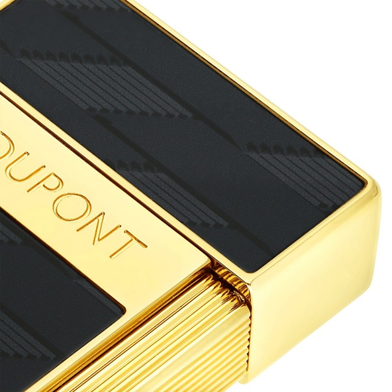 Žiebtuvėlis "S.T. DUPONT Biggy Monogramm" aukso/juoda spalva, Jet