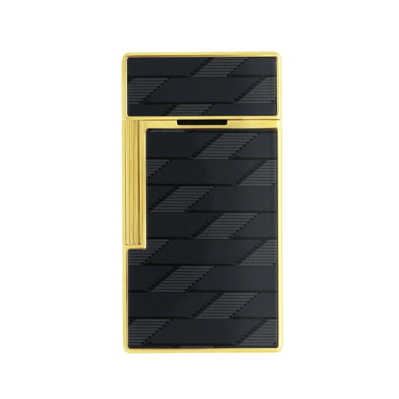 Žiebtuvėlis "S.T. DUPONT Biggy Monogramm" aukso/juoda spalva, Jet