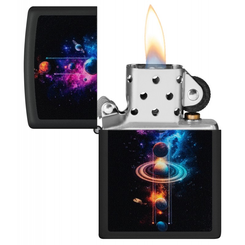 ZIPPO žiebtuvėlis Black Light Cosmos Design