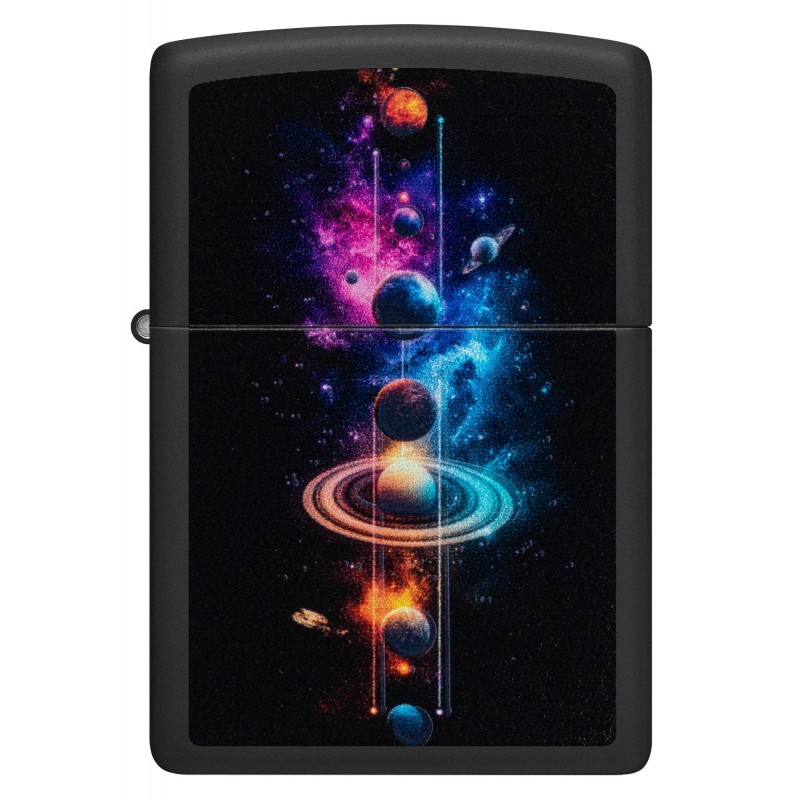 ZIPPO žiebtuvėlis Black Light Cosmos Design