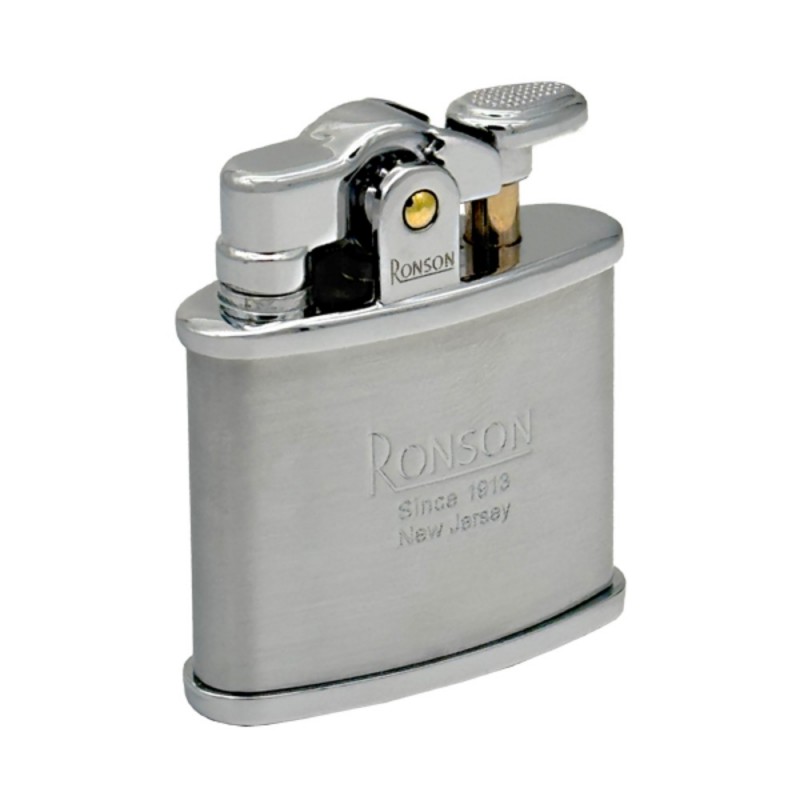 Rinkinys "RONSON Nostalgia", kuras, žiebtuvėlis, sidabro spalva