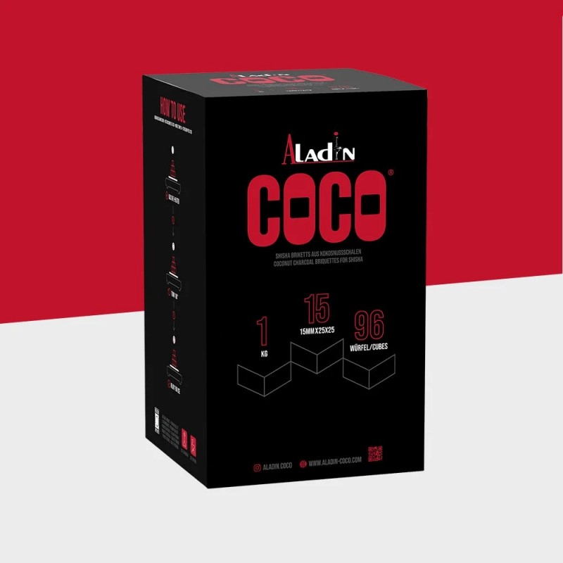 Kokoso anglis kaljanams "ALADIN Coco" 15 mm, 120' pak.