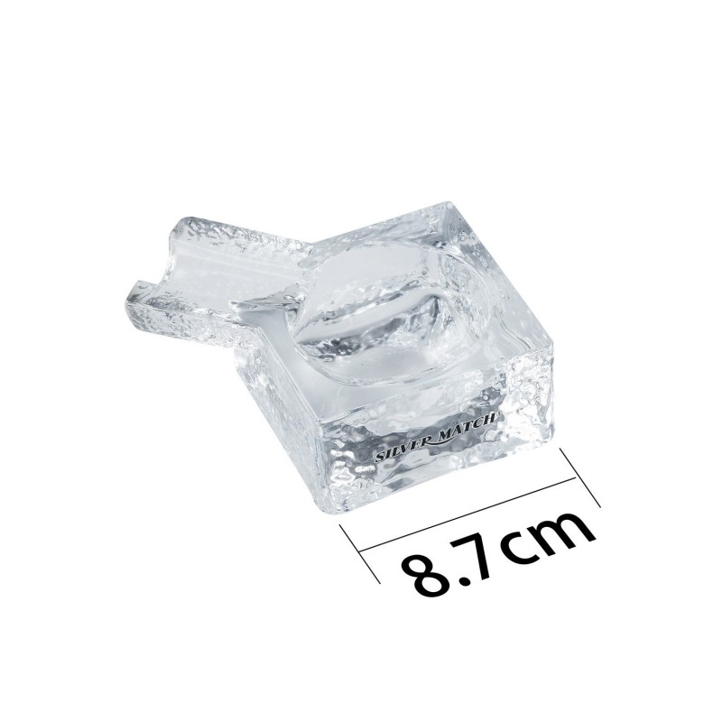 Peleninė cigarams "SILVER MATCH Luxury", 1' stiklas, skaidri