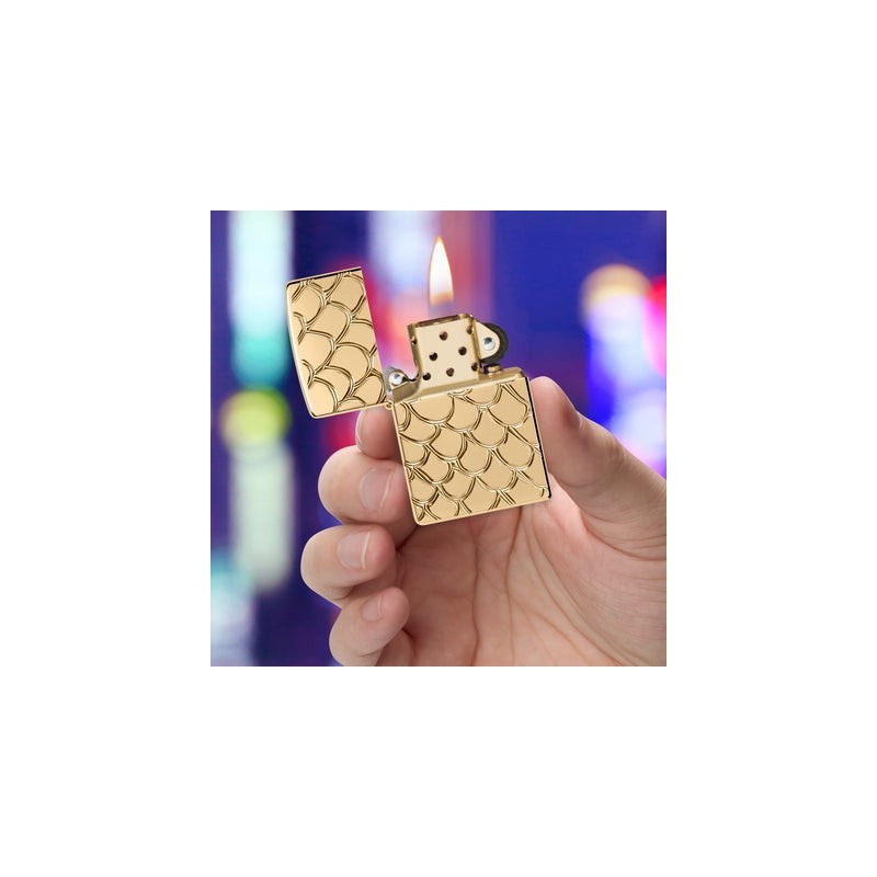 ZIPPO žiebtuvėlis Deep Carve Scales Design