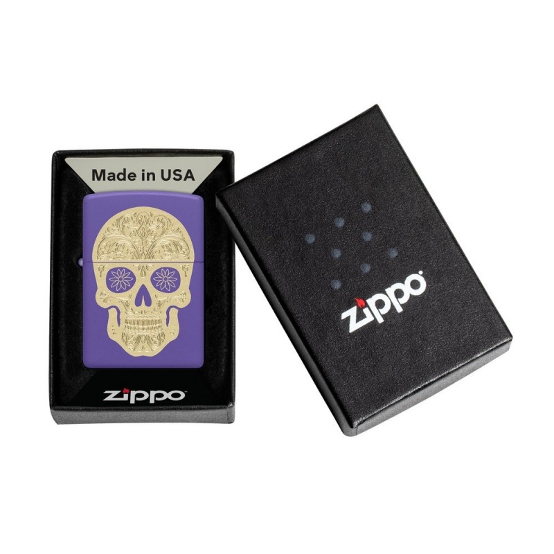 ZIPPO žiebtuvėlis Golden Sugar Skull