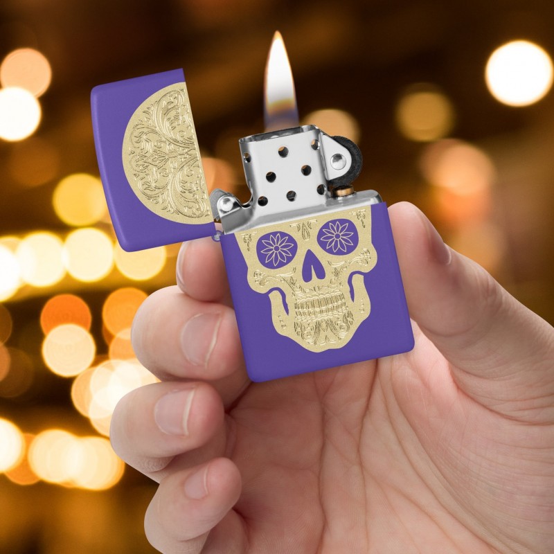 ZIPPO žiebtuvėlis Golden Sugar Skull