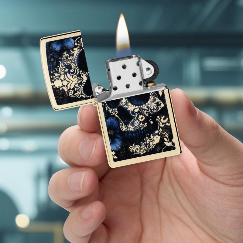 ZIPPO žiebtuvėlis Floral Skull