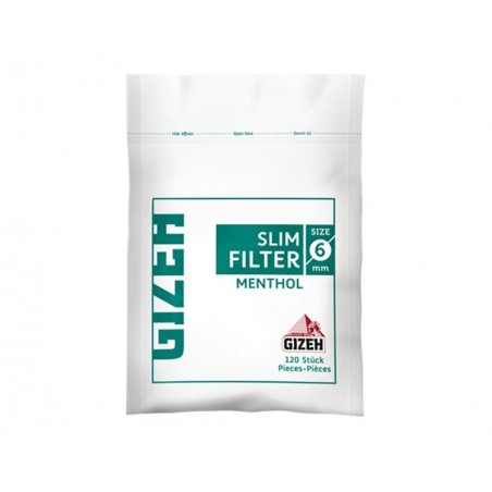 Filtrai Gizeh Slim Filter MENTHOL, 120 vnt.